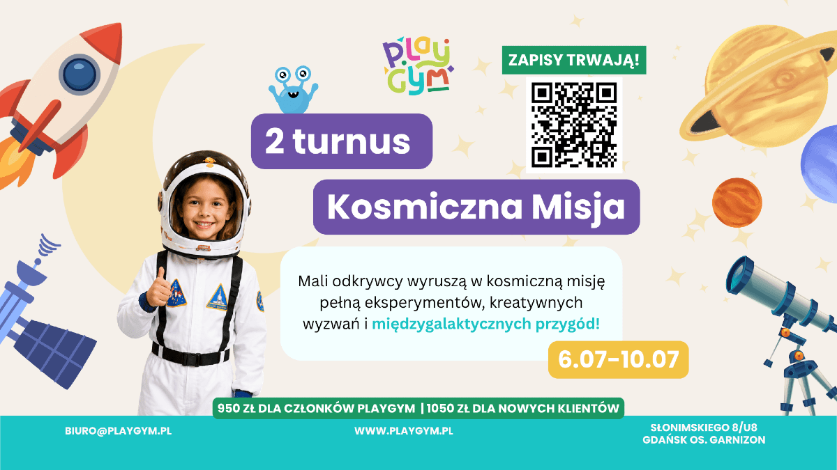 Półkolonie w PlayGym - Kosmiczna Misja (turnus 2)